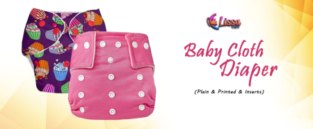 Baby Cloth Diaper with Inserts | Reusable & Washable -Plain Diapers- Multicolours