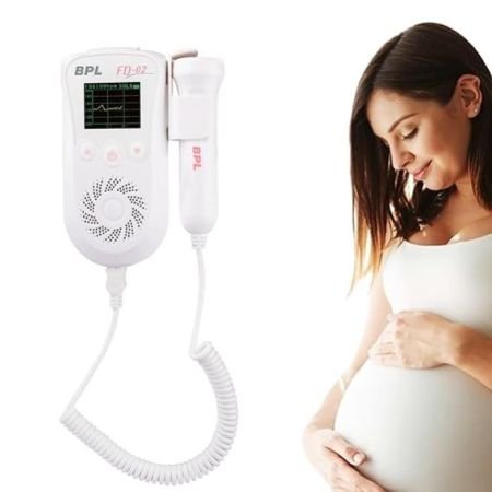 BPL Medical Technologies FD-02 Fetal Doppler Smart Noise Reduction & Heartbeat Detection Machine with in-Built Speaker for Home and Clinic Use - White